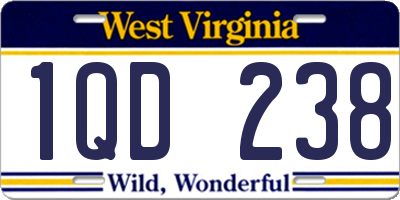 WV license plate 1QD238