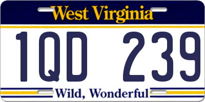 WV license plate 1QD239