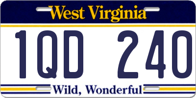 WV license plate 1QD240