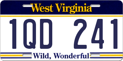 WV license plate 1QD241