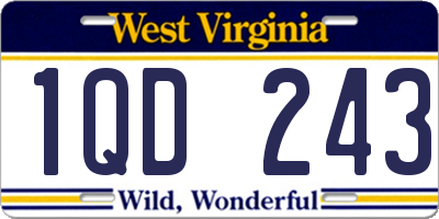 WV license plate 1QD243