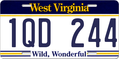 WV license plate 1QD244