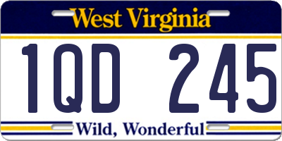 WV license plate 1QD245