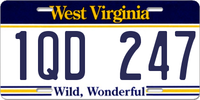 WV license plate 1QD247