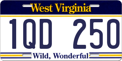WV license plate 1QD250