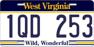 WV license plate 1QD253