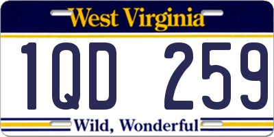 WV license plate 1QD259