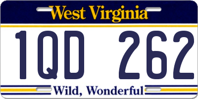 WV license plate 1QD262