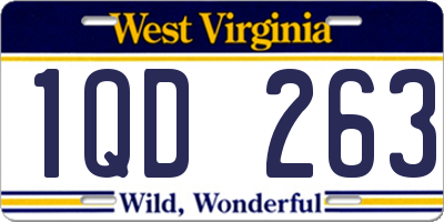 WV license plate 1QD263