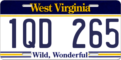 WV license plate 1QD265