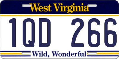 WV license plate 1QD266