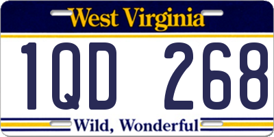 WV license plate 1QD268