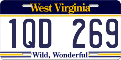 WV license plate 1QD269