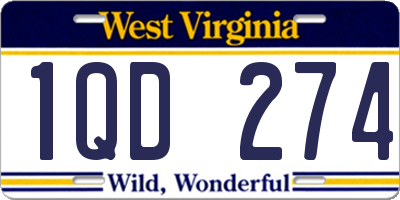 WV license plate 1QD274