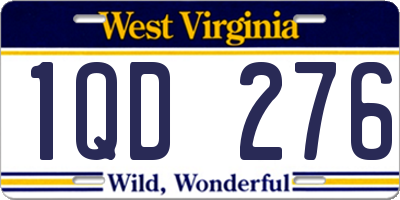 WV license plate 1QD276
