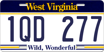 WV license plate 1QD277
