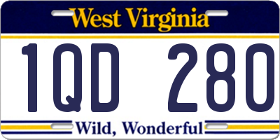 WV license plate 1QD280