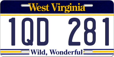 WV license plate 1QD281