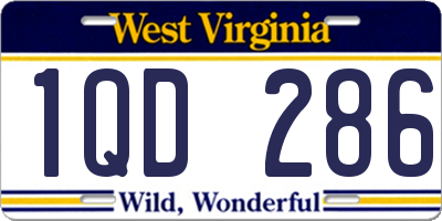 WV license plate 1QD286