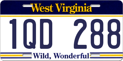 WV license plate 1QD288