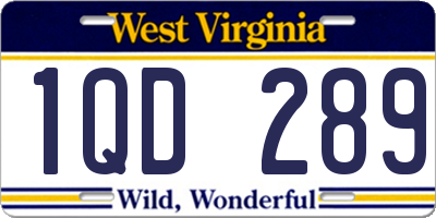 WV license plate 1QD289