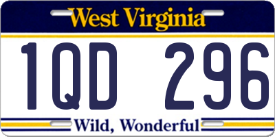 WV license plate 1QD296