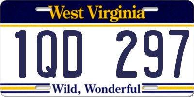 WV license plate 1QD297