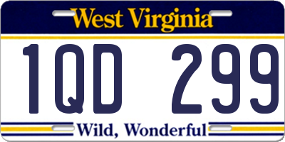WV license plate 1QD299