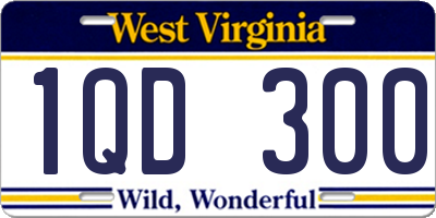 WV license plate 1QD300