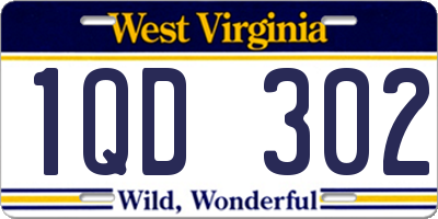 WV license plate 1QD302