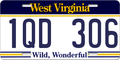 WV license plate 1QD306