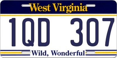 WV license plate 1QD307