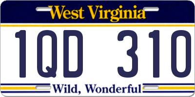 WV license plate 1QD310