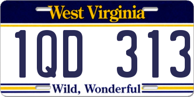 WV license plate 1QD313