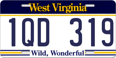 WV license plate 1QD319