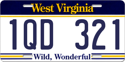 WV license plate 1QD321