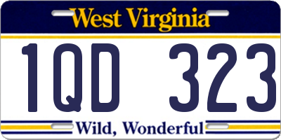 WV license plate 1QD323