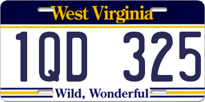 WV license plate 1QD325