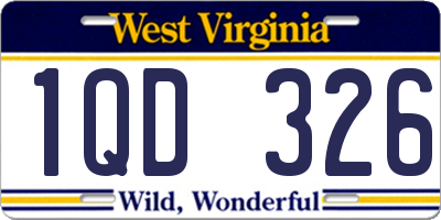 WV license plate 1QD326