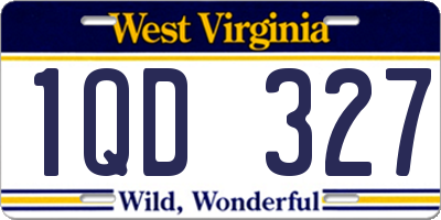 WV license plate 1QD327