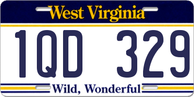 WV license plate 1QD329