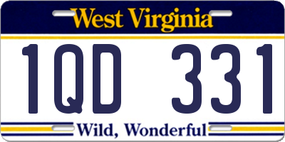 WV license plate 1QD331