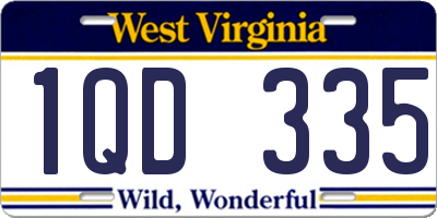 WV license plate 1QD335