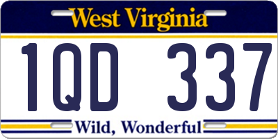 WV license plate 1QD337