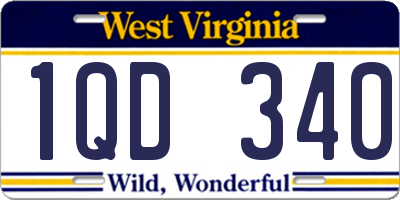 WV license plate 1QD340