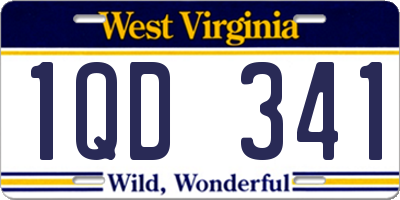 WV license plate 1QD341