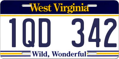 WV license plate 1QD342