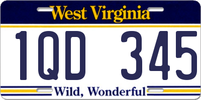 WV license plate 1QD345