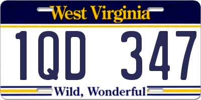 WV license plate 1QD347