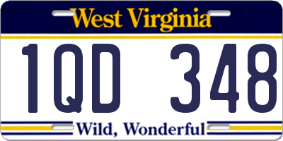 WV license plate 1QD348